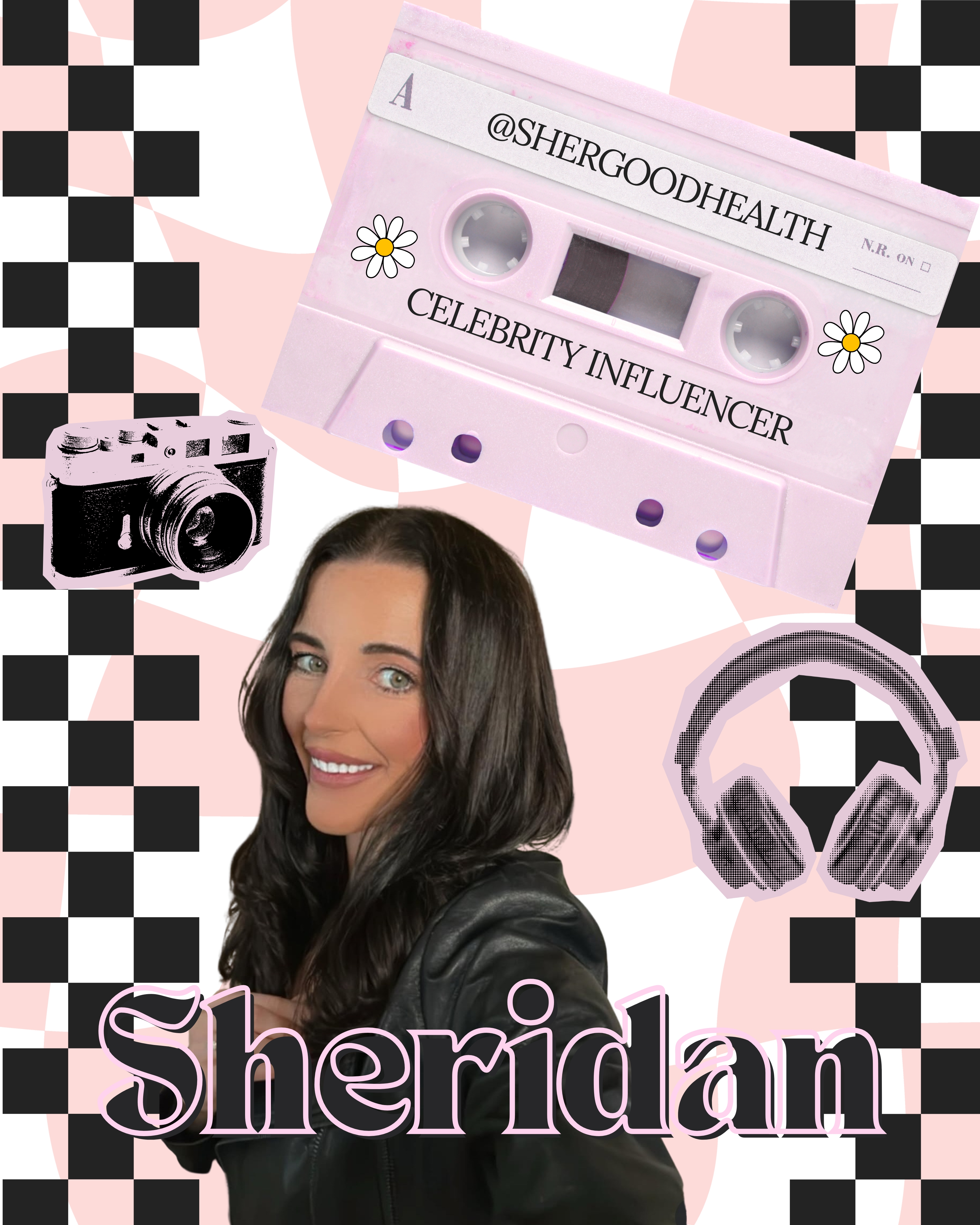 photo of a woman smiling with her name and pressing matters podcast