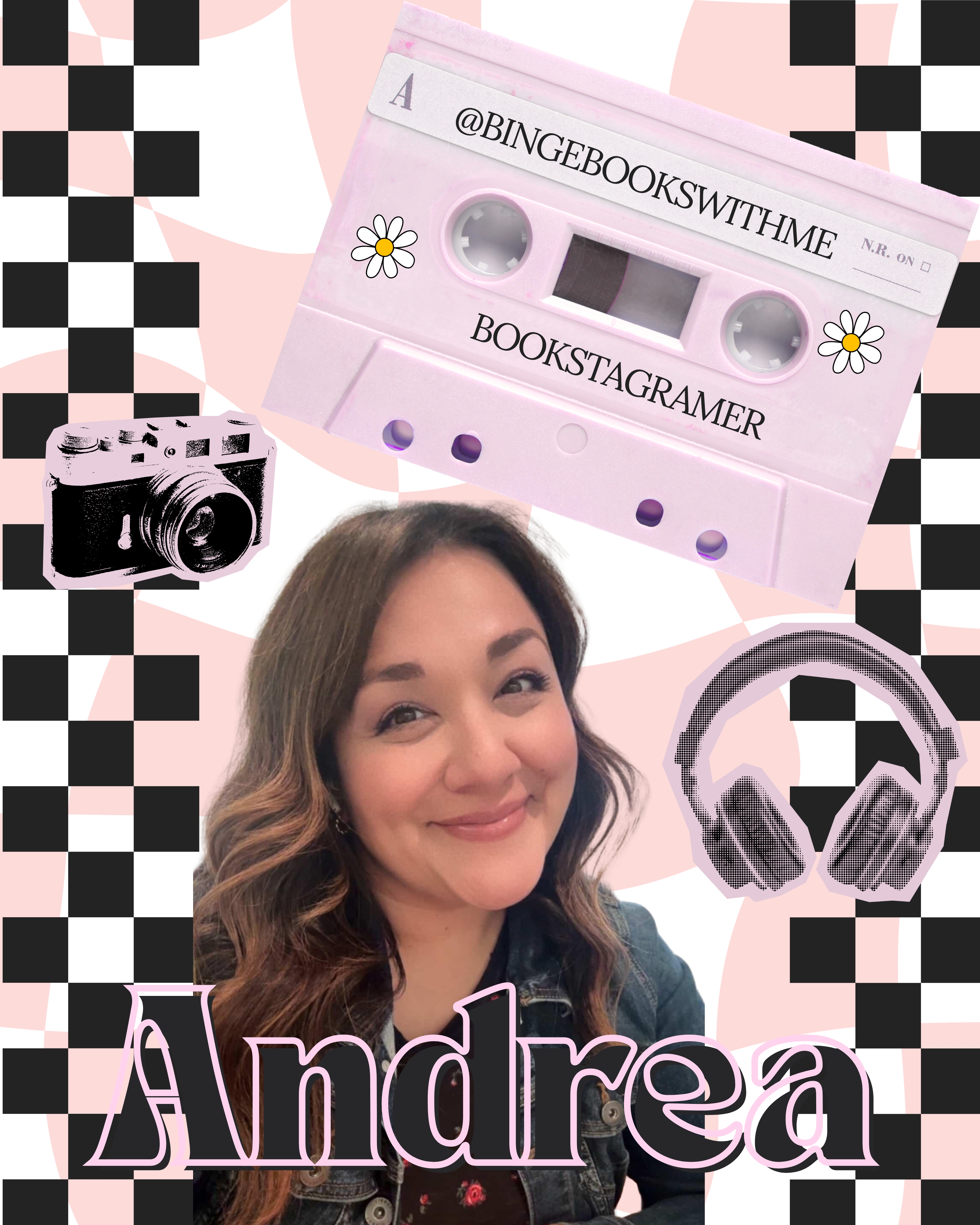 photo of a woman smiling with her name and pressing matters podcast